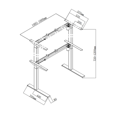Elektryczny stelaż biurkowy Spacetronik SPE-152G