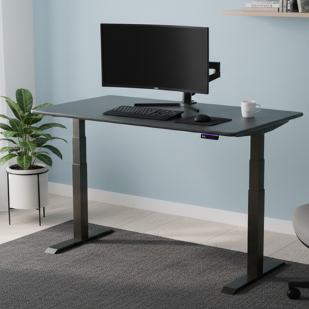 Biurko regulowane Vegard elektryczne dwusilnikowe MDF zielone