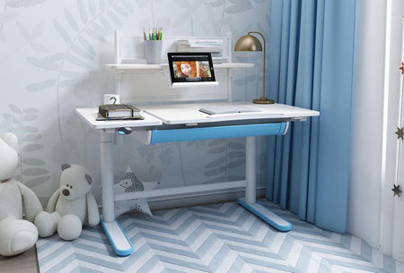 Zestaw dla dziecka regulowane biurko 112×60 z półką + ergonomiczne krzesło Spacetronik XD