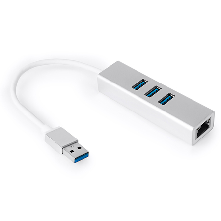 Multiport USB auf 3 USB + RJ45 SPU-M07 silber