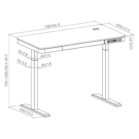 Spacetronik SPE-B136BB Astrid elektrischer Schreibtisch