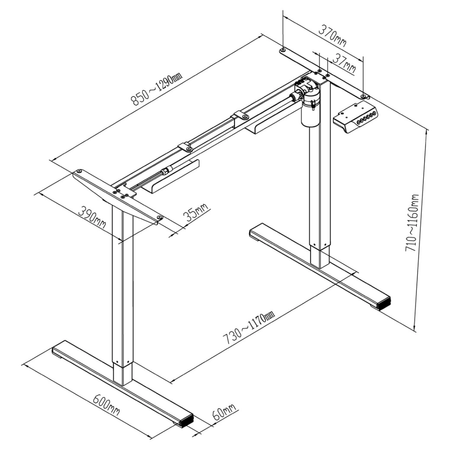 Spacetronik SPE-124B elektrischer Tischständer