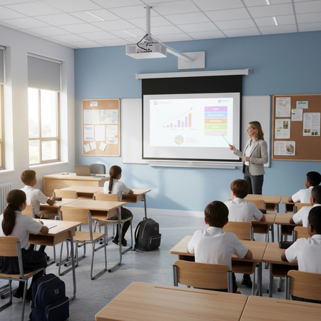 Ekran projekcyjny zwijany ręcznie 120" 16:9 biały