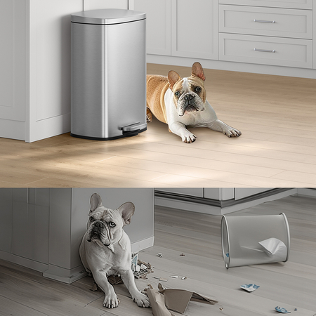 Funky Trash Can Silver Gray Spacetronik Pojedynczy