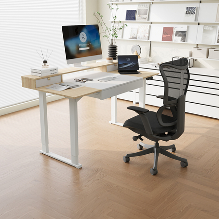 Mobile Electric Desk with Shelf Drawers