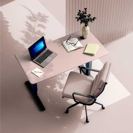 Biurko regulowane Vegard elektryczne dwusilnikowe MDF zielono-różowe