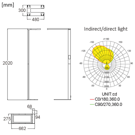 Lampa podłogowa LED narożna GLOW D24 Pro Biała