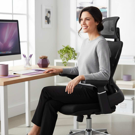 Fotel Ergonomiczny Spacetronik Axon Siatkowy Czarny