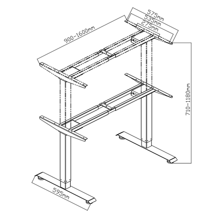 Spacetronik SPE-221G elektrischer Tischständer