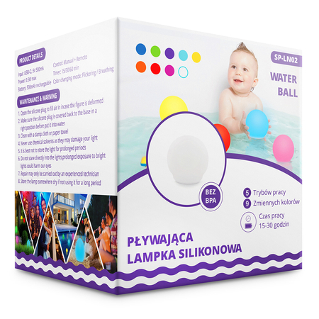 Pływająca Lampka Wodoodporna RGB Pilot USB SP-LN02