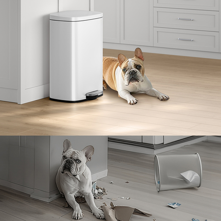 Kosz na śmieci metalowy pojedyncza komora biały