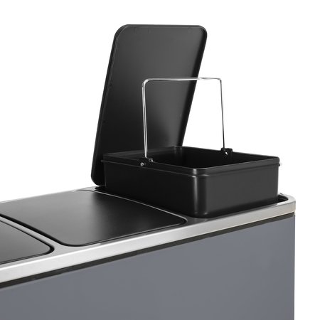 Kosz na śmieci metalowy 3x18L szary 54L