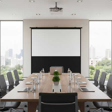 Ausrollbare Bodenprojektionswand 100" 4k 16:9