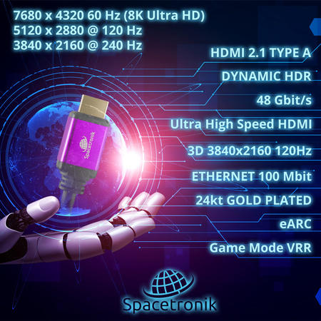 Kabel UHS HDMI 2.1 8K Spacetronik SH-SPR050 5m