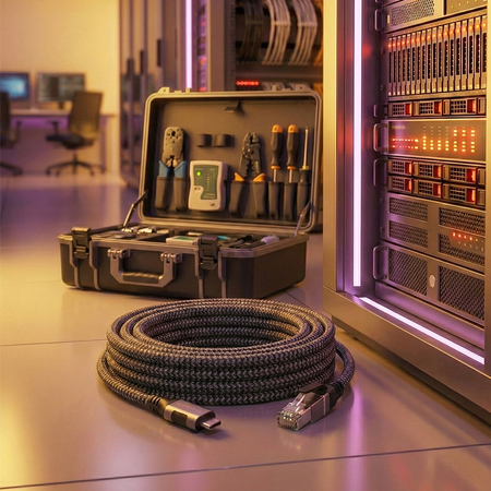 Karta sieciowa USB-C Gigabit, kabel adapter 0.5m