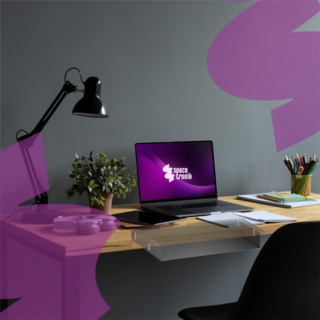 Laptop Bracket Under-Desk Storage Shelf White