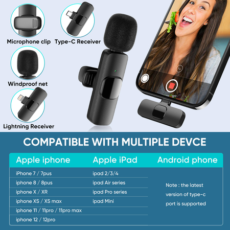 Bezprzewodowy mikrofon iPhone Lightning IOS