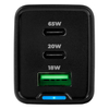 Ładowarka 3w1 USB-C USB PD Quick 65W 5A czarna