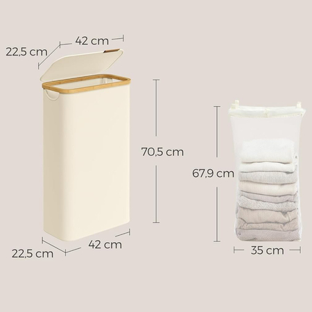Kosz na pranie 65L 1 komorowy biały