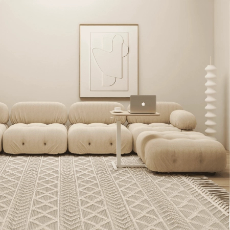 Zestaw wypoczynkowy fotel elektryczny Spacetronik Flax 04M beżowy + stolik regulowany