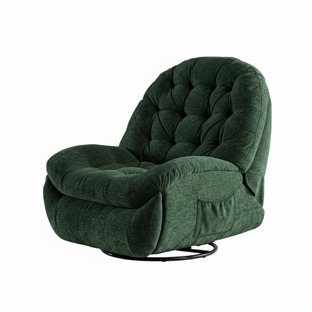 Zestaw wypoczynkowy fotel Spacetronik Flax 04M zielony + stolik regulowany BUDDY