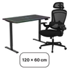blat gamingowy || stelaż elektryczny || fotel Doris 11 Czarny \ 120