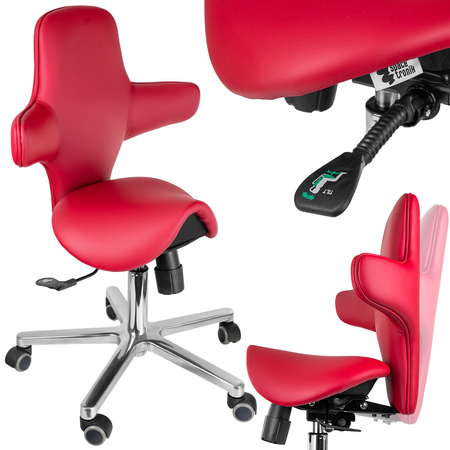 Ergonomiczny hoker regulowany SELLA 4 czerwony