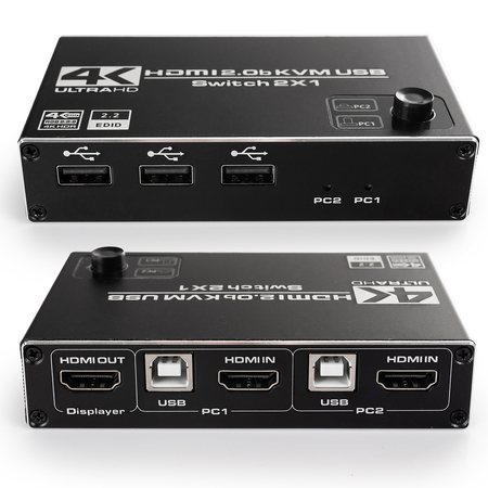 USB + HDMI 2/1 Spacetronik KVM-Umschalter SPH-KVM22