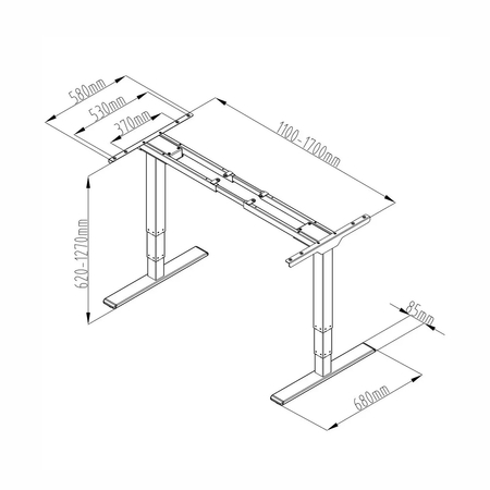 Elektryczne biurko Spacetronik Magnus 138x68 L12