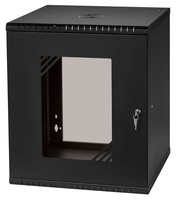 19'' RACK 12U 600x450mm SCHWARZ Glastür