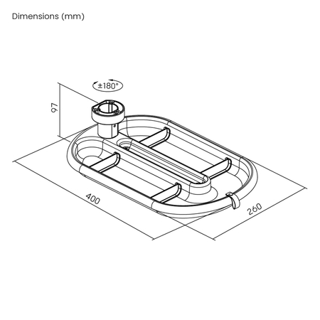 Organizer pod biurko filcowy 360 SPB136B czarny
