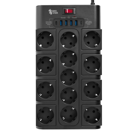 Listwa zasilająca 13xAC 4xUSB 2xUSB-C