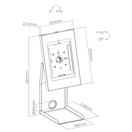 Stojak na Tablet i Drukarkę SPP133B_L mPOS 9.7–11 cali