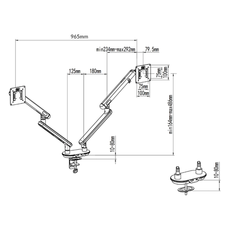 Gamingowe stanowisko Spacetronik RGB z elektryczną regulacją wysokości 120x60