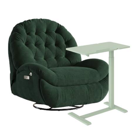 Zestaw wypoczynkowy fotel elektryczny Spacetronik Flax 04M zielony + stolik regulowany