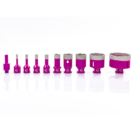 Steingut-Diamantkernausstecher-Satz mit 9 Stück.