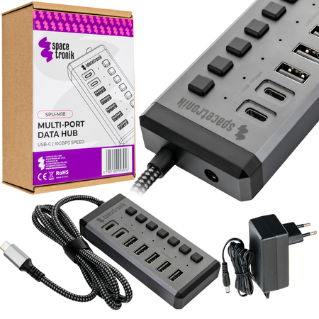 Hub 7xUSB z włącznikami Spacetronik SPU-M18
