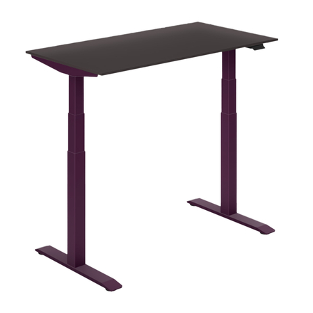 Biurko regulowane Vegard elektryczne dwusilnikowe MDF fioletowo-różowe