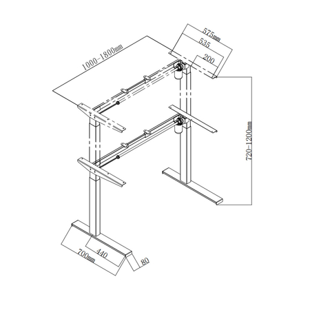 Biurko elektryczne Spacetronik SPE-152B z blatem 120×60 Dąb Sonoma
