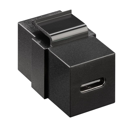 Złącze Keystone przedłużenie kabla USB-C czarne