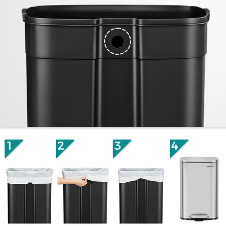 Funky Trash Can Silver Gray Spacetronik Pojedynczy