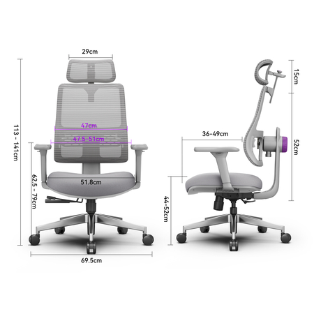 Fotel biurowy obrotowy Spacetronik LUMBO 11 Szary