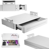Under-Desk Storage Drawer with Shelf Large White