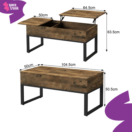 Stolik kawowy 2w1 rozkładany blat Funky Furniture