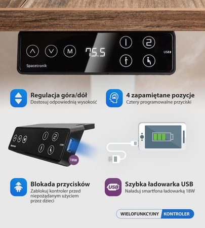 Elektryczny stelaż biurkowy Spacetronik SPE-152G