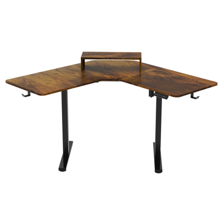 Biurko narożne regulowane SPEL112BR Spacetronik 120x60 cm ciemne drewno