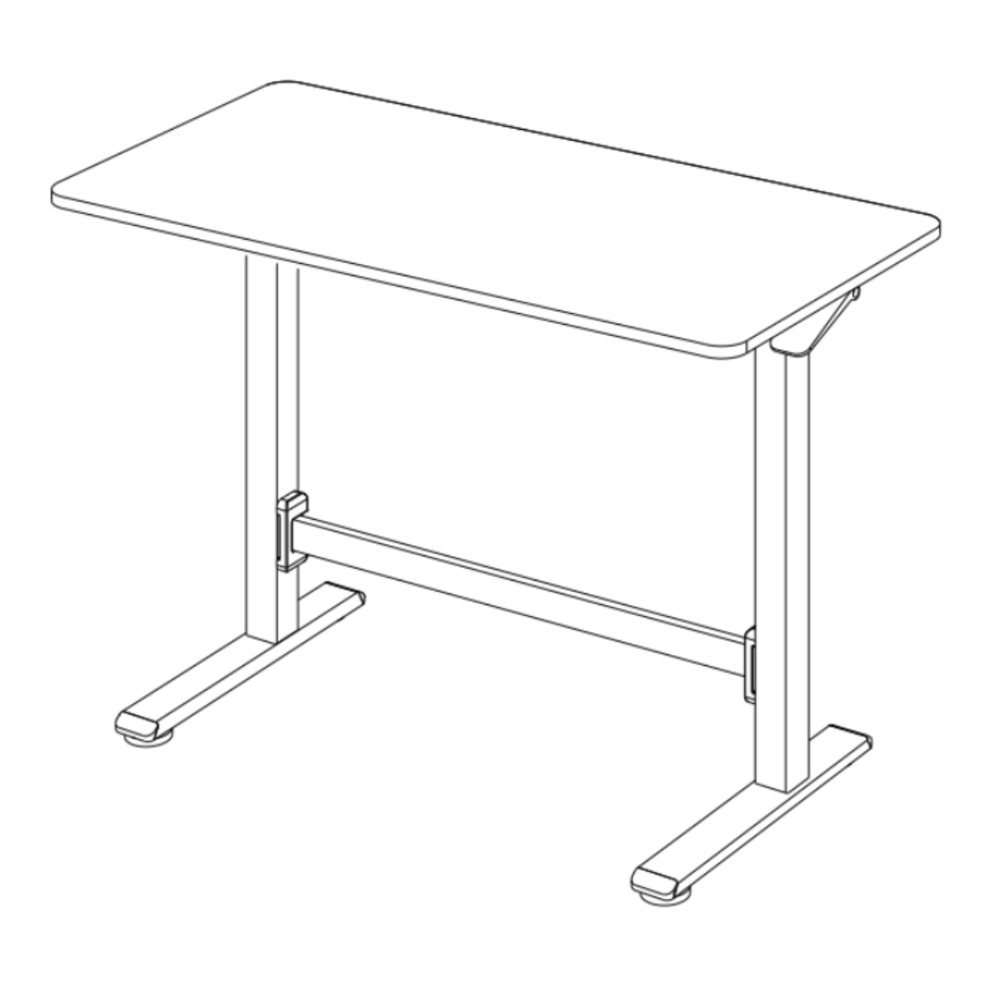 rysunek techniczny biurka regulowanego manualnie SPEO101