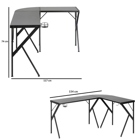 Narożne Biurko Gamingowe 154cm Funky Furniture