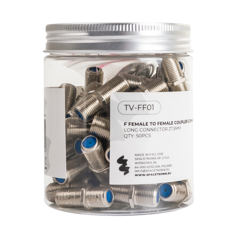 Wtyk FF beczka HQ Spacetronik TV-FF01 Box 50szt