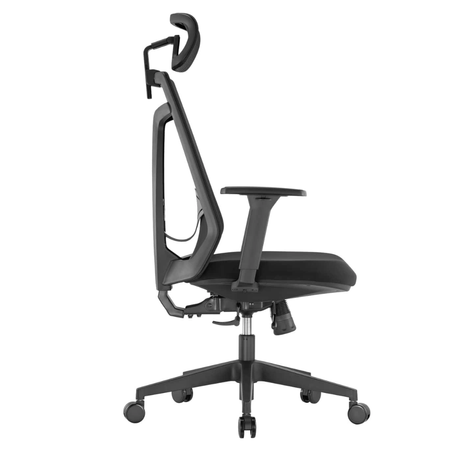 Zestaw podwójne biurko elektryczne Spacetronik Pure Black z fotelami